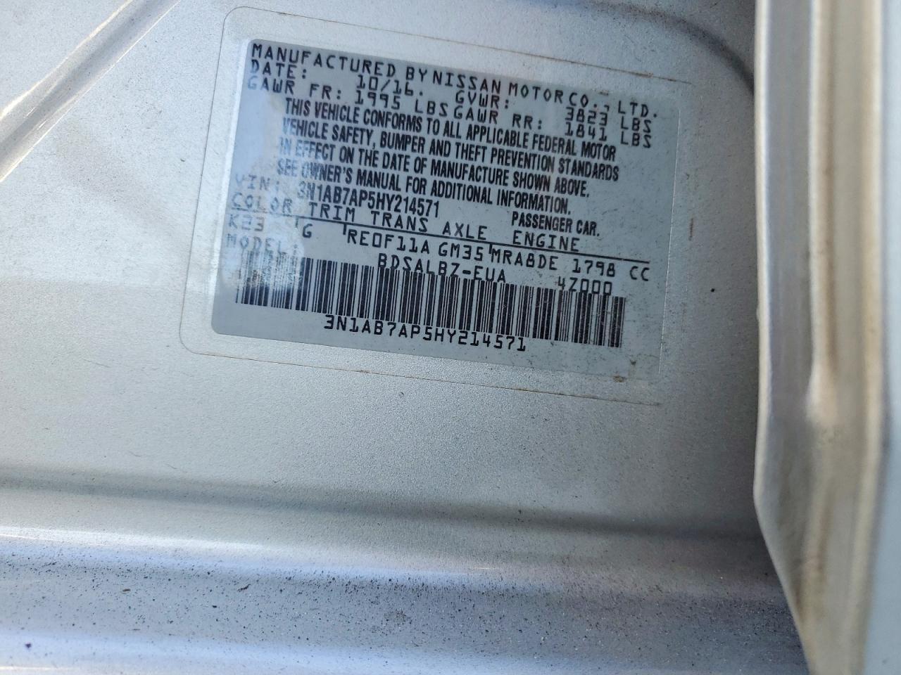 2017 NISSAN SENTRA S photo 13