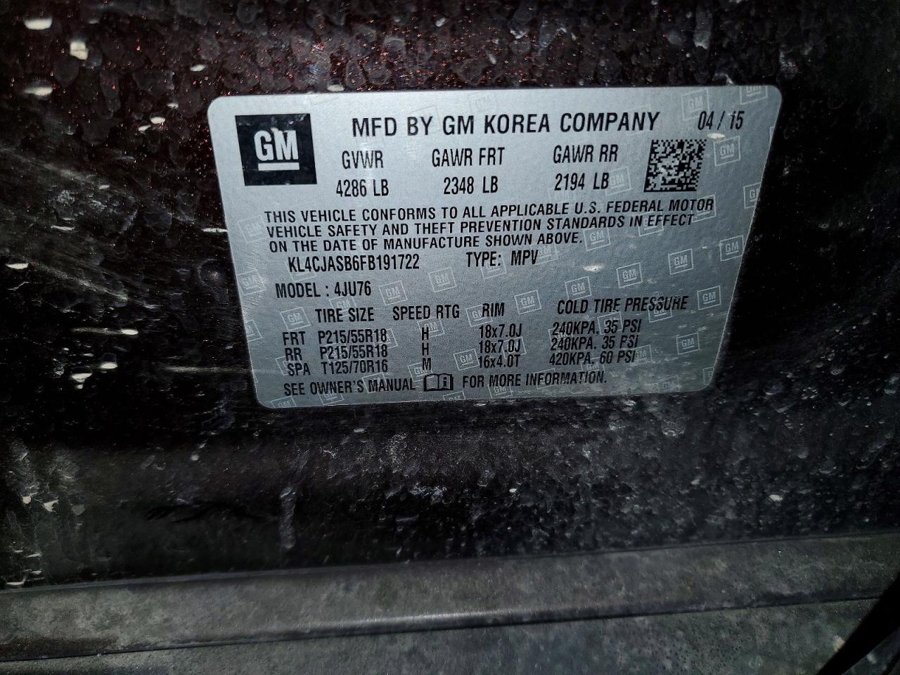 2015 BUICK ENCORE photo 13