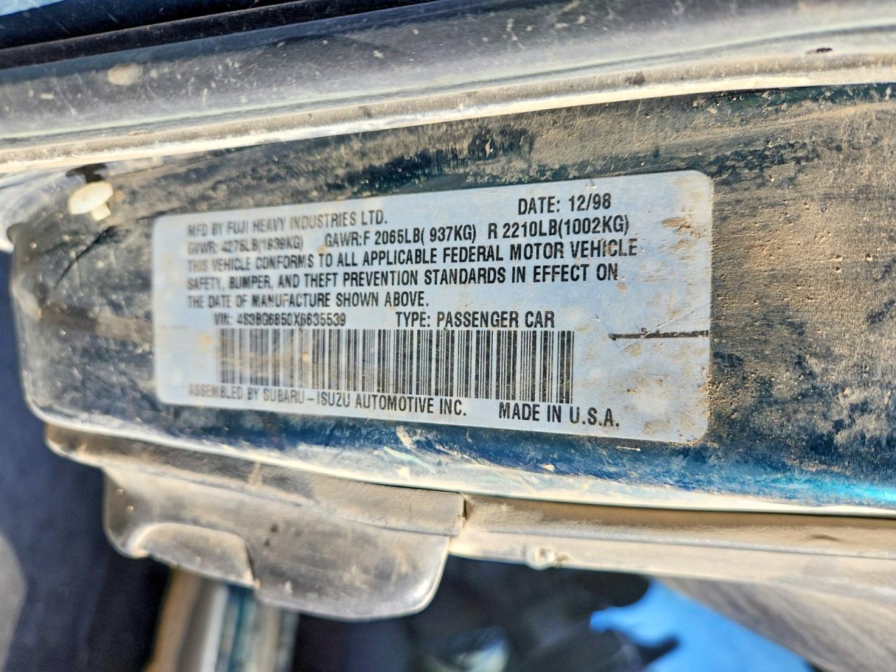 1999 SUBARU LEGACY OUTBACK photo 13