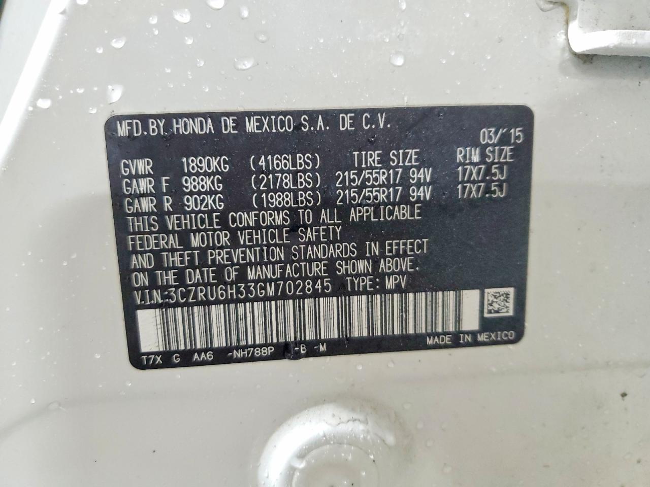 2016 HONDA HR-V LX photo 13