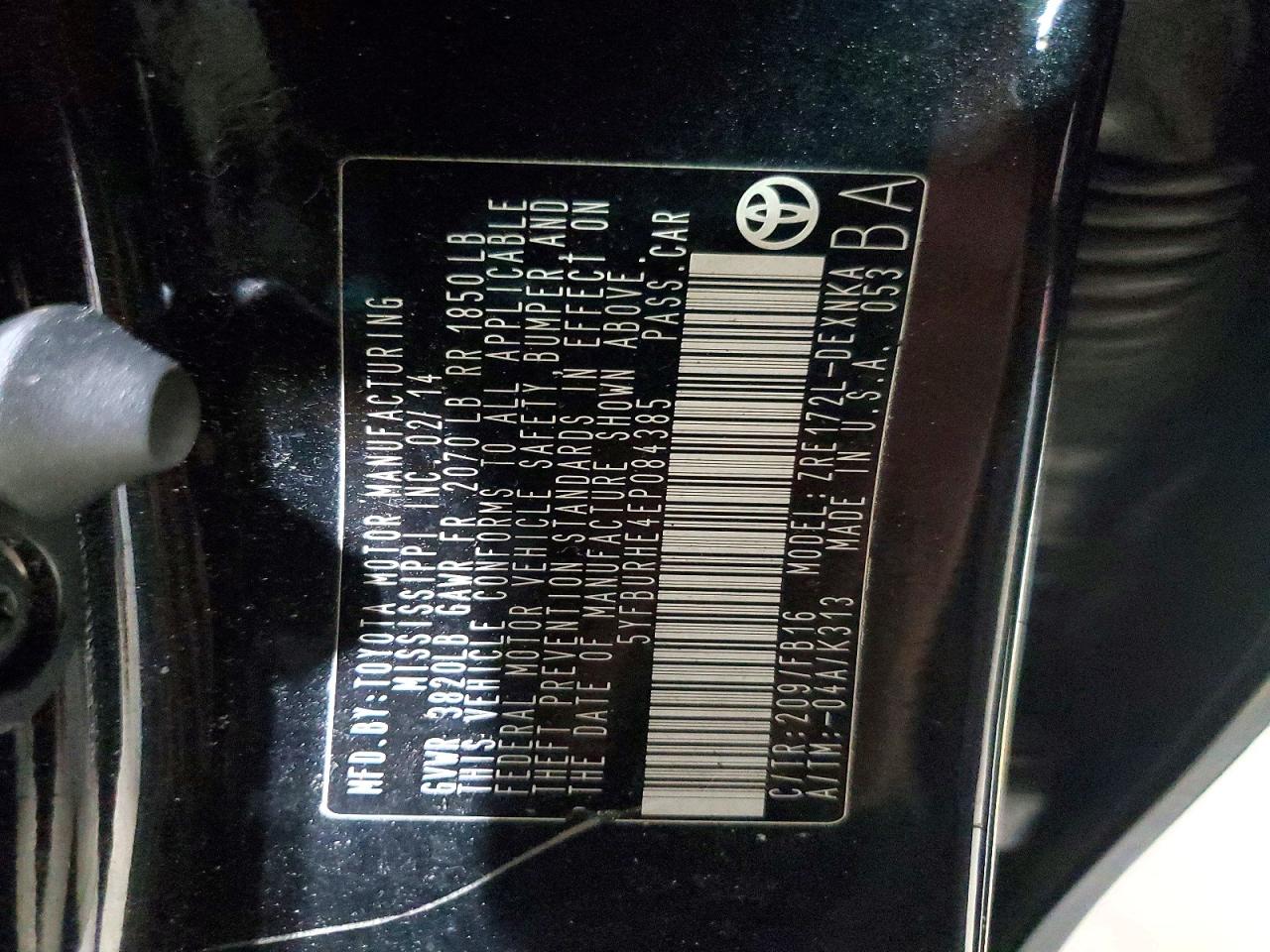 2014 TOYOTA COROLLA L photo 12