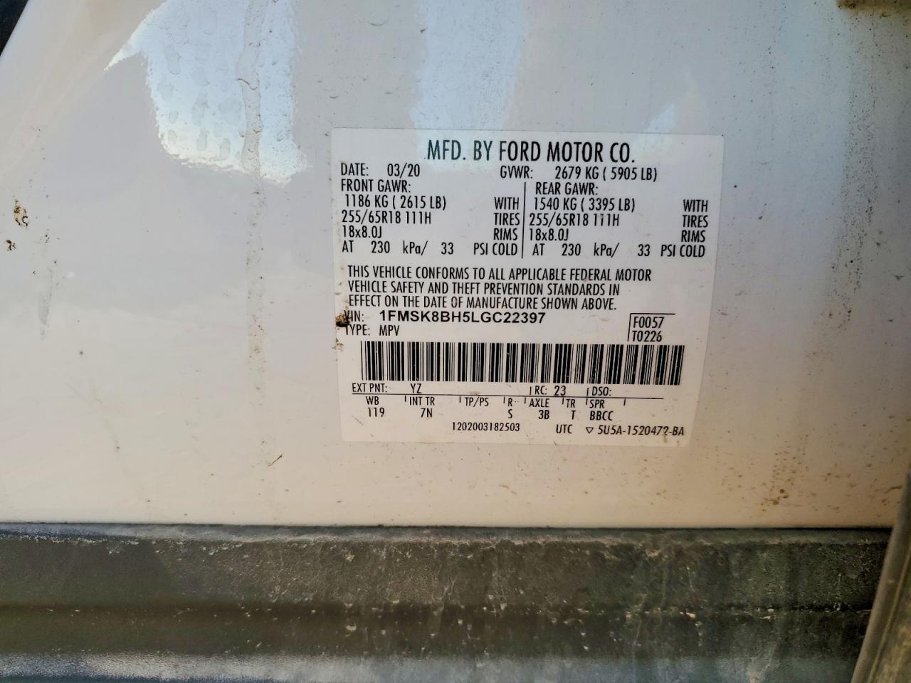 2020 FORD EXPLORER photo 25
