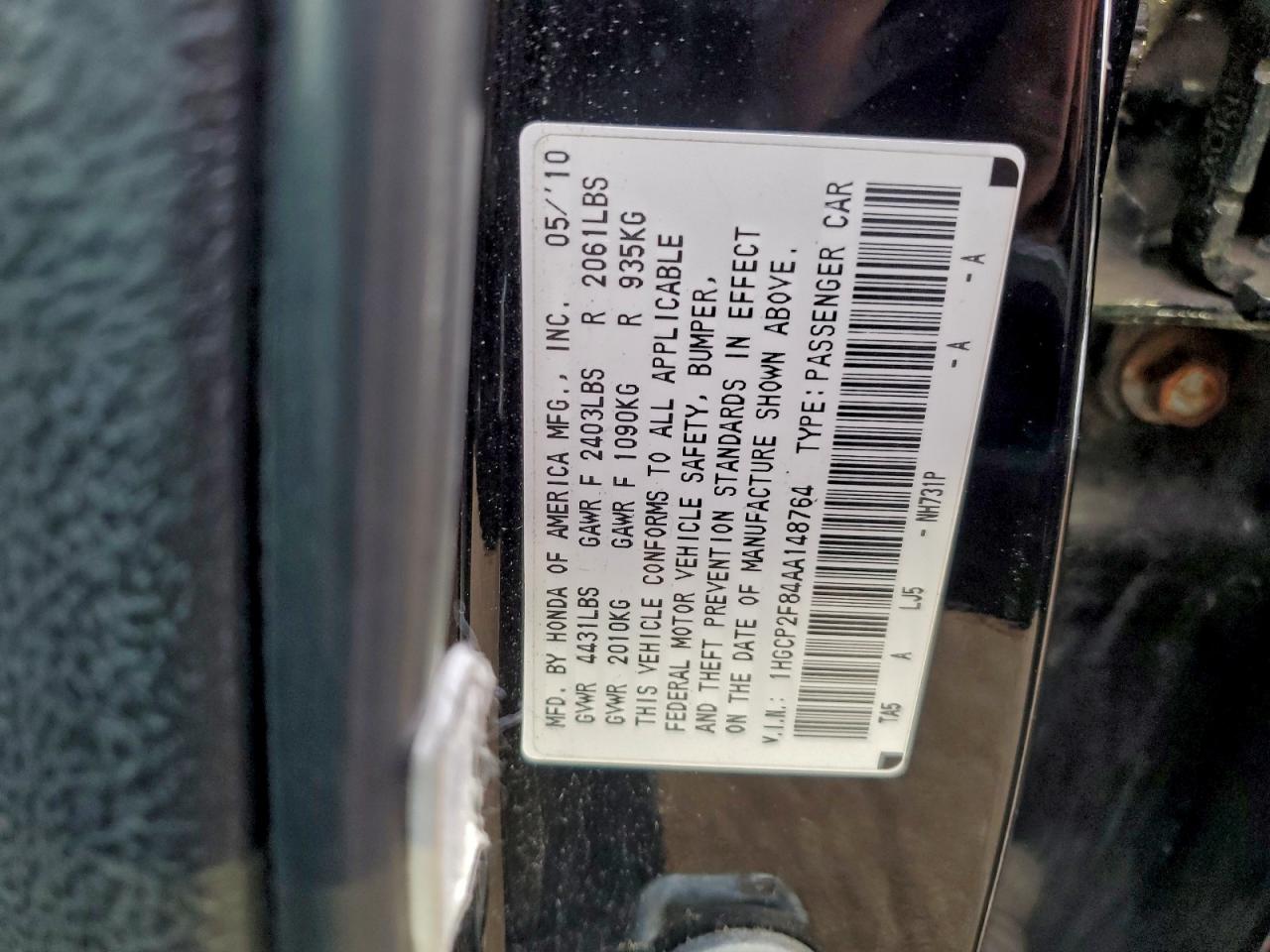 2010 HONDA ACCORD EXL photo 23