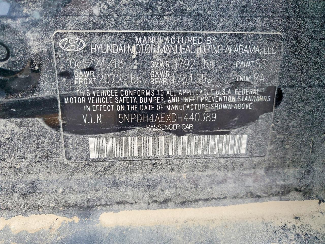 2013 HYUNDAI ELANTRA GLS photo 13