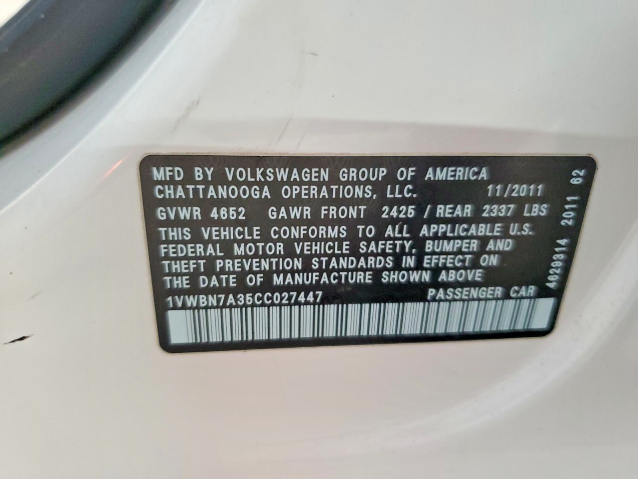 2012 VOLKSWAGEN PASSAT SE photo 12