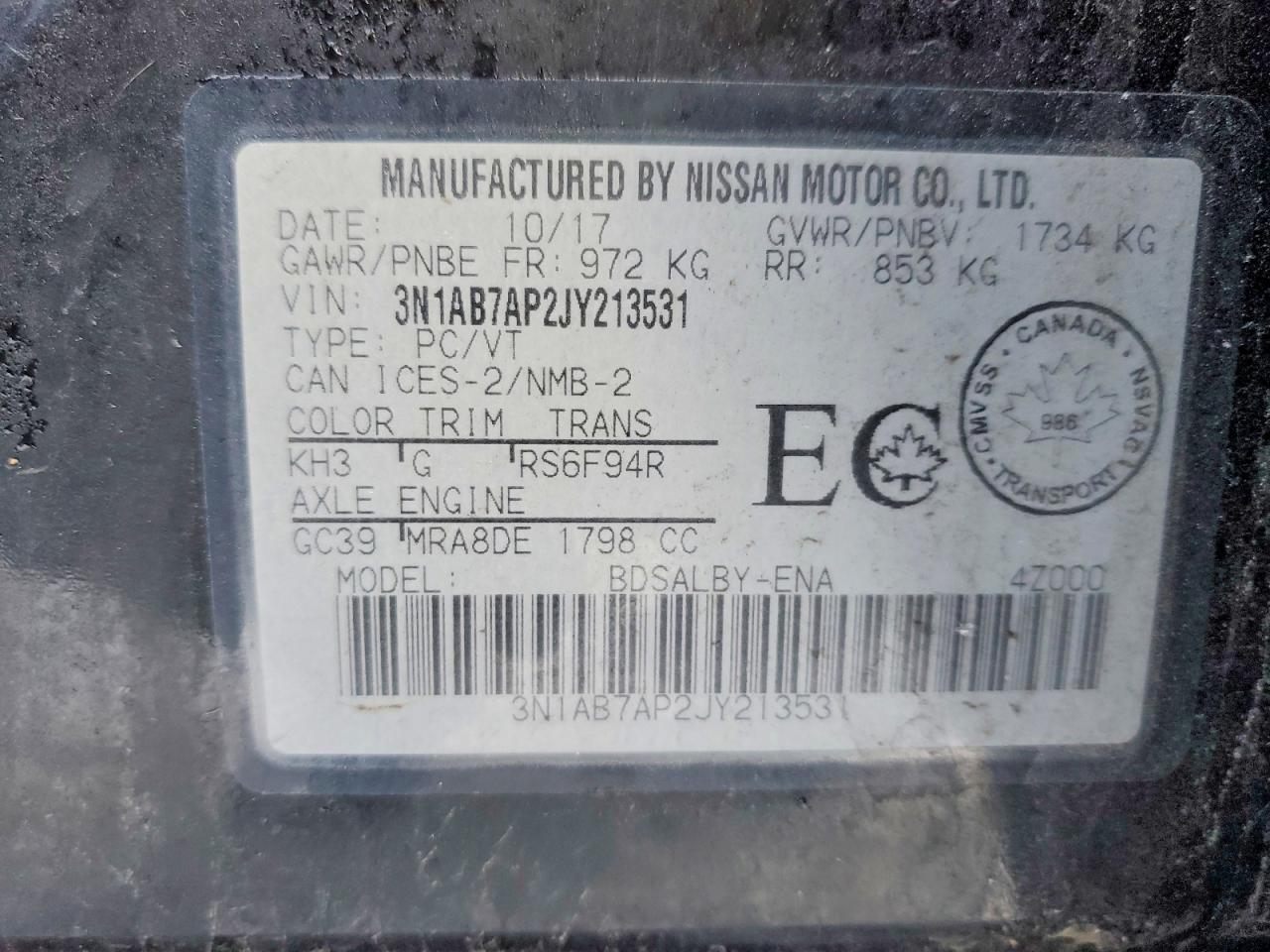 2018 NISSAN SENTRA S photo 13