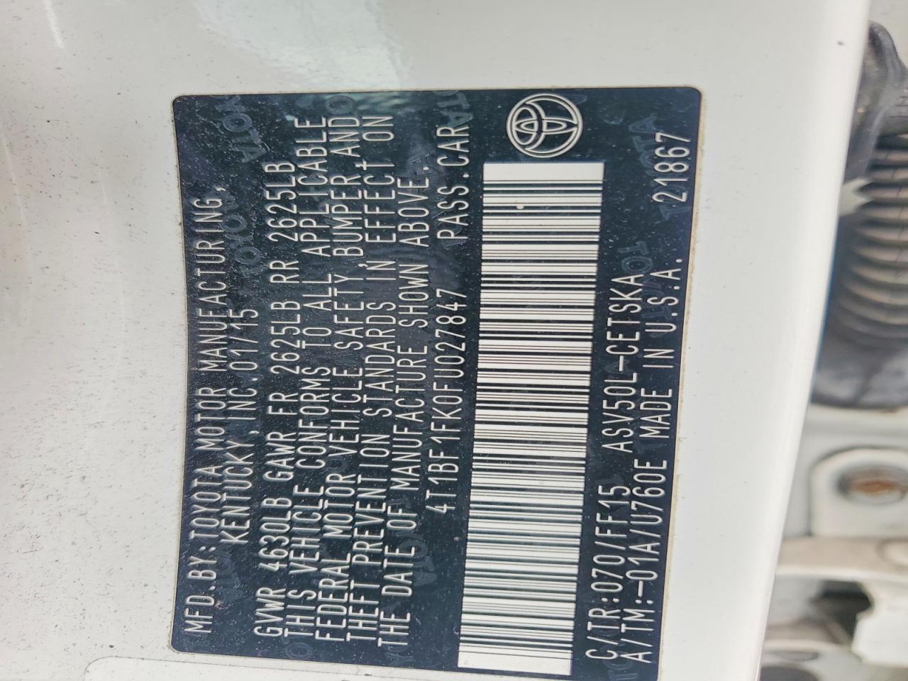 2015 TOYOTA CAMRY SE photo 34
