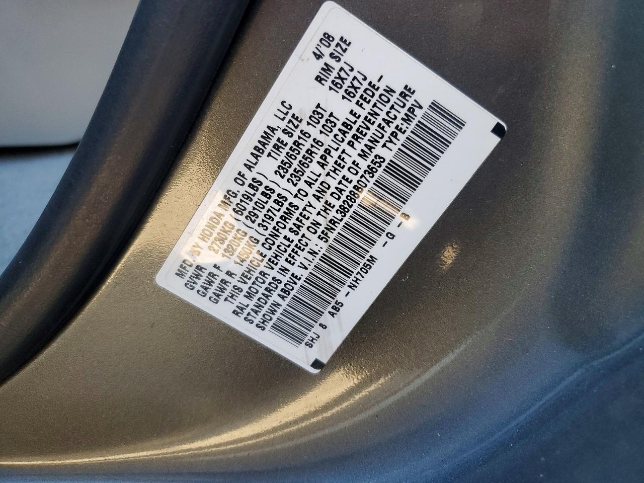 2008 HONDA ODYSSEY LX photo 13