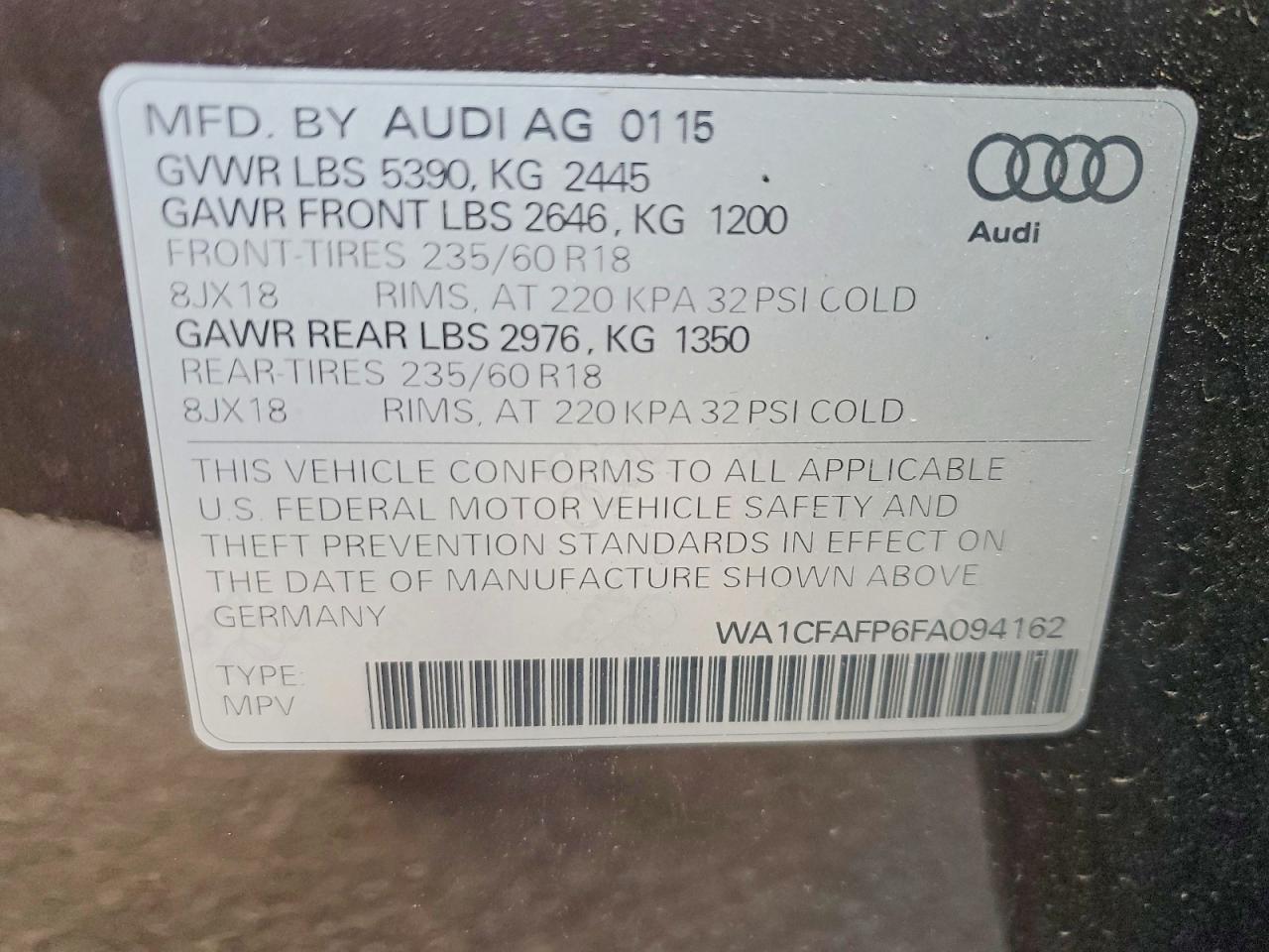 2015 AUDI Q5 PREMIUM photo 13