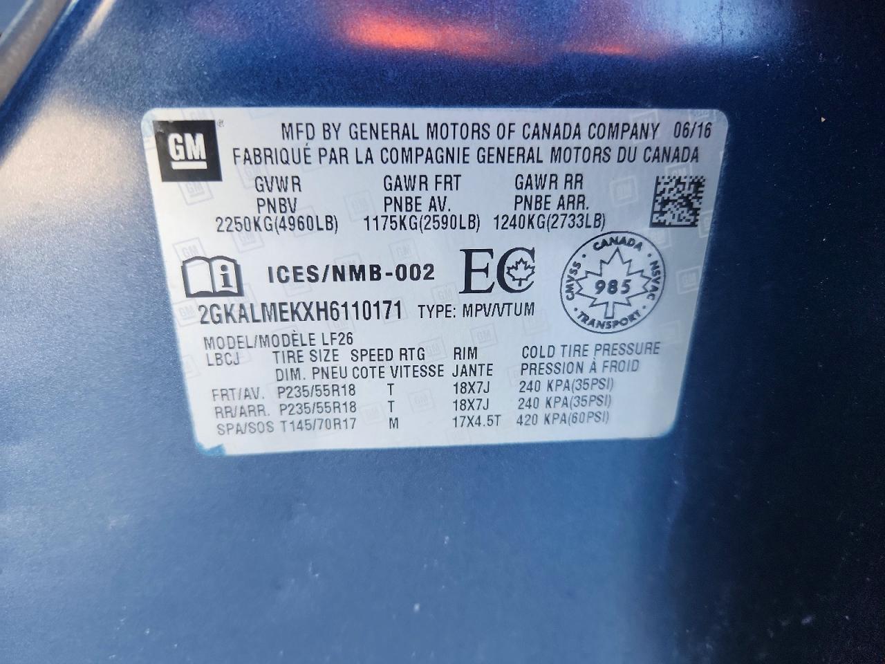 2017 GMC TERRAIN SLE photo 12