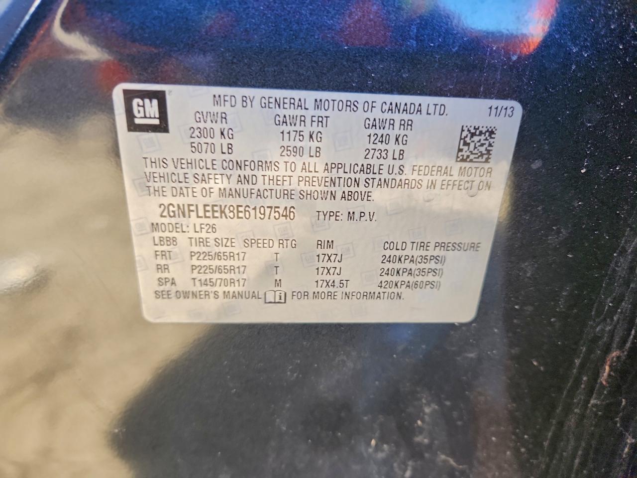 2014 CHEVROLET EQUINOX LS photo 13