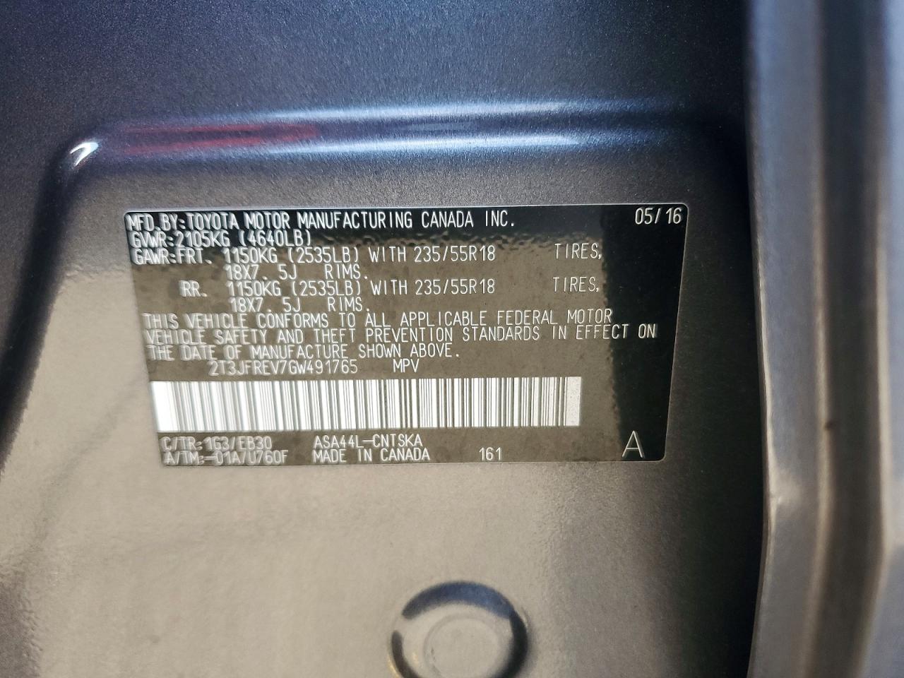 2016 TOYOTA RAV4 SE photo 13