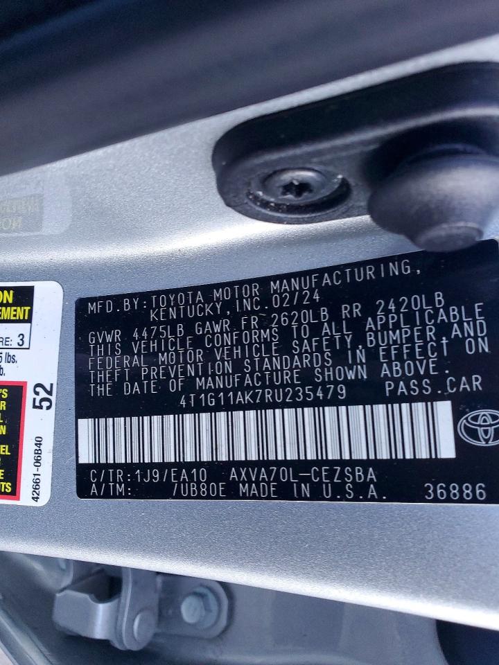 2024 TOYOTA CAMRY SE NIGHT SHADE photo 12