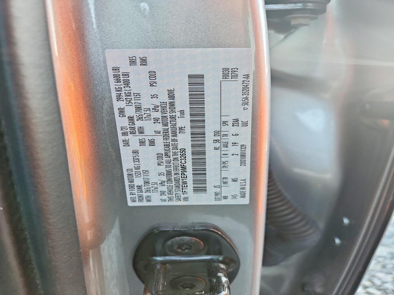 2021 FORD F150 photo 12
