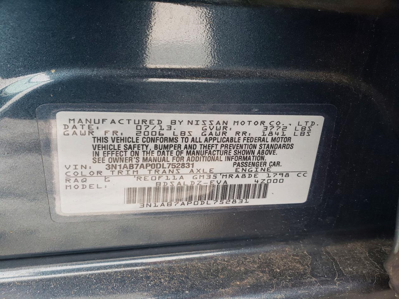 2013 NISSAN SENTRA S photo 12