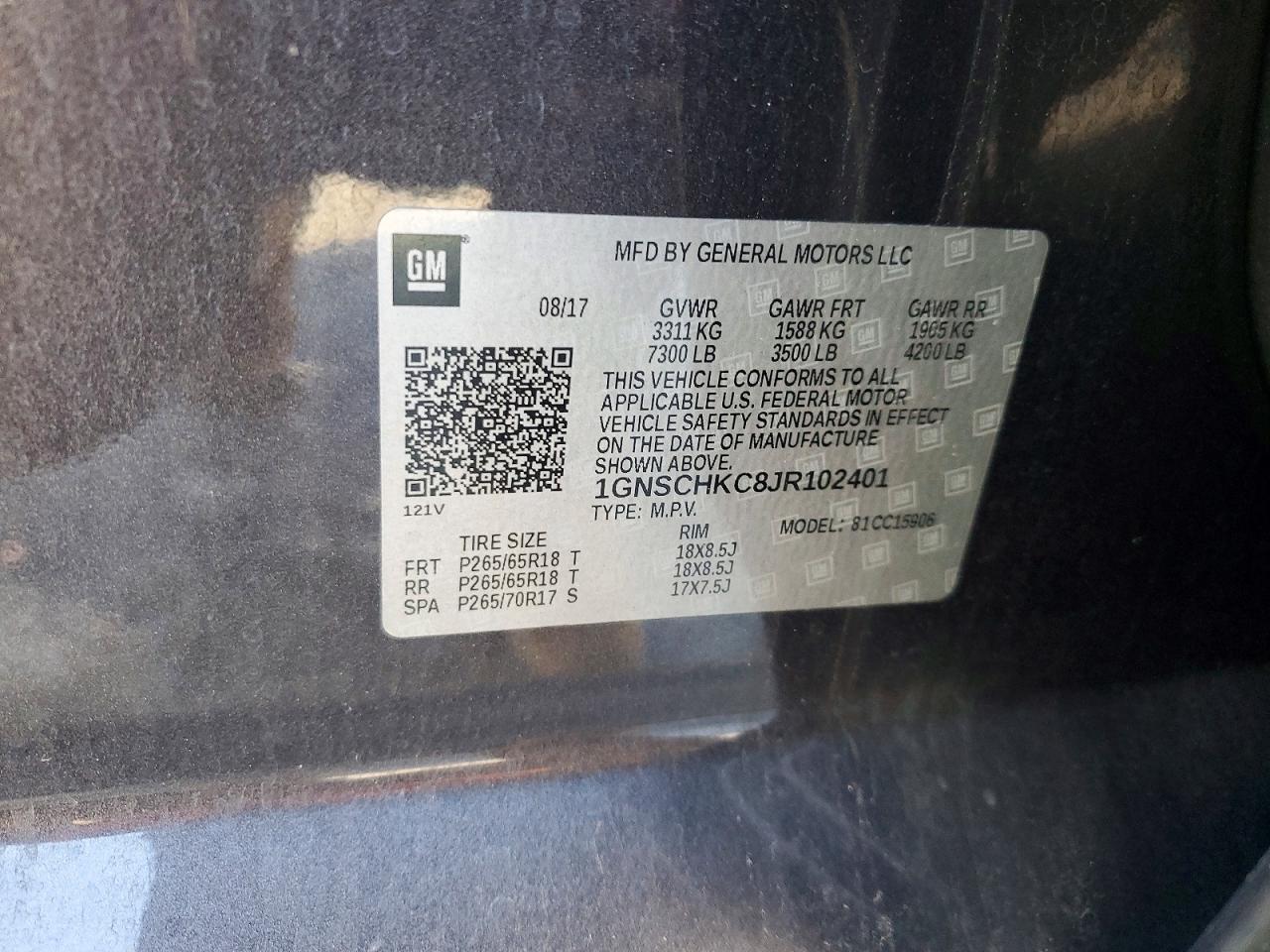 2018 CHEVROLET SUBURBAN C1500 LT photo 13