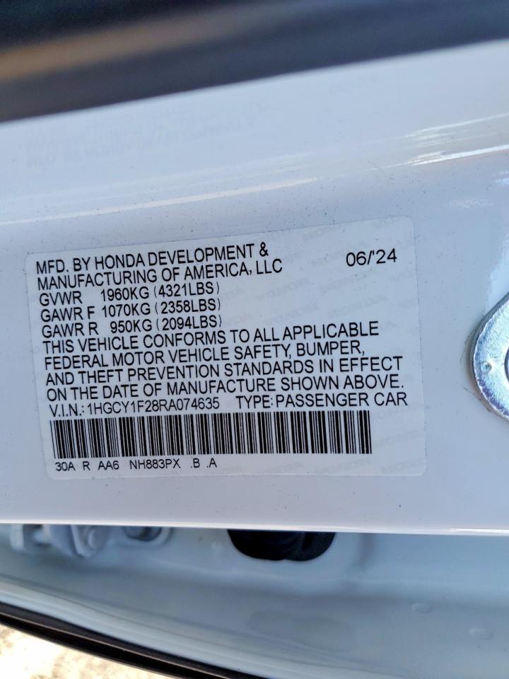 2024 HONDA ACCORD LX photo 12