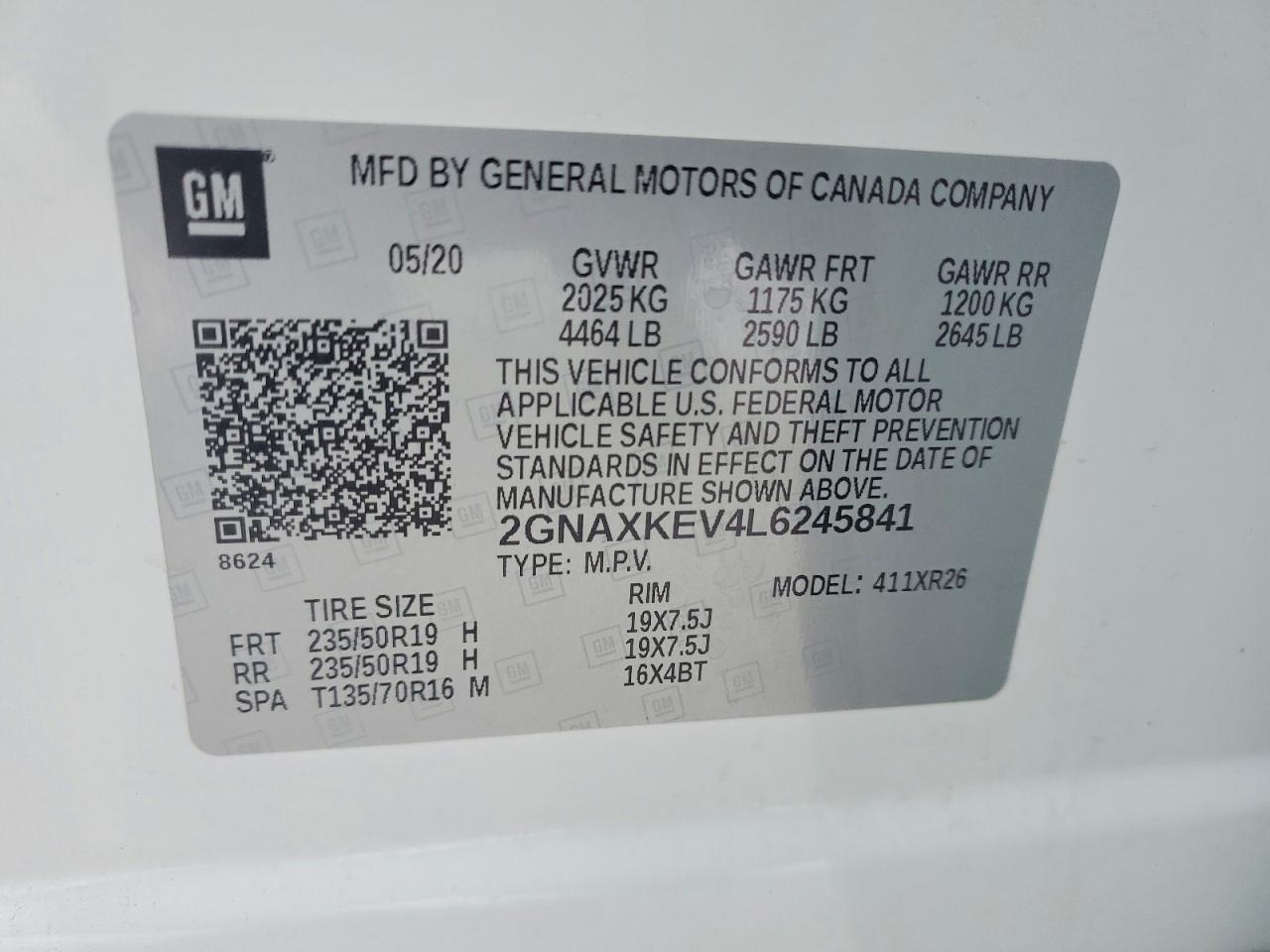 2020 CHEVROLET EQUINOX LT photo 13
