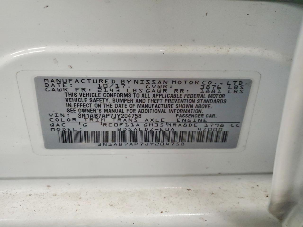 2018 NISSAN SENTRA S photo 12
