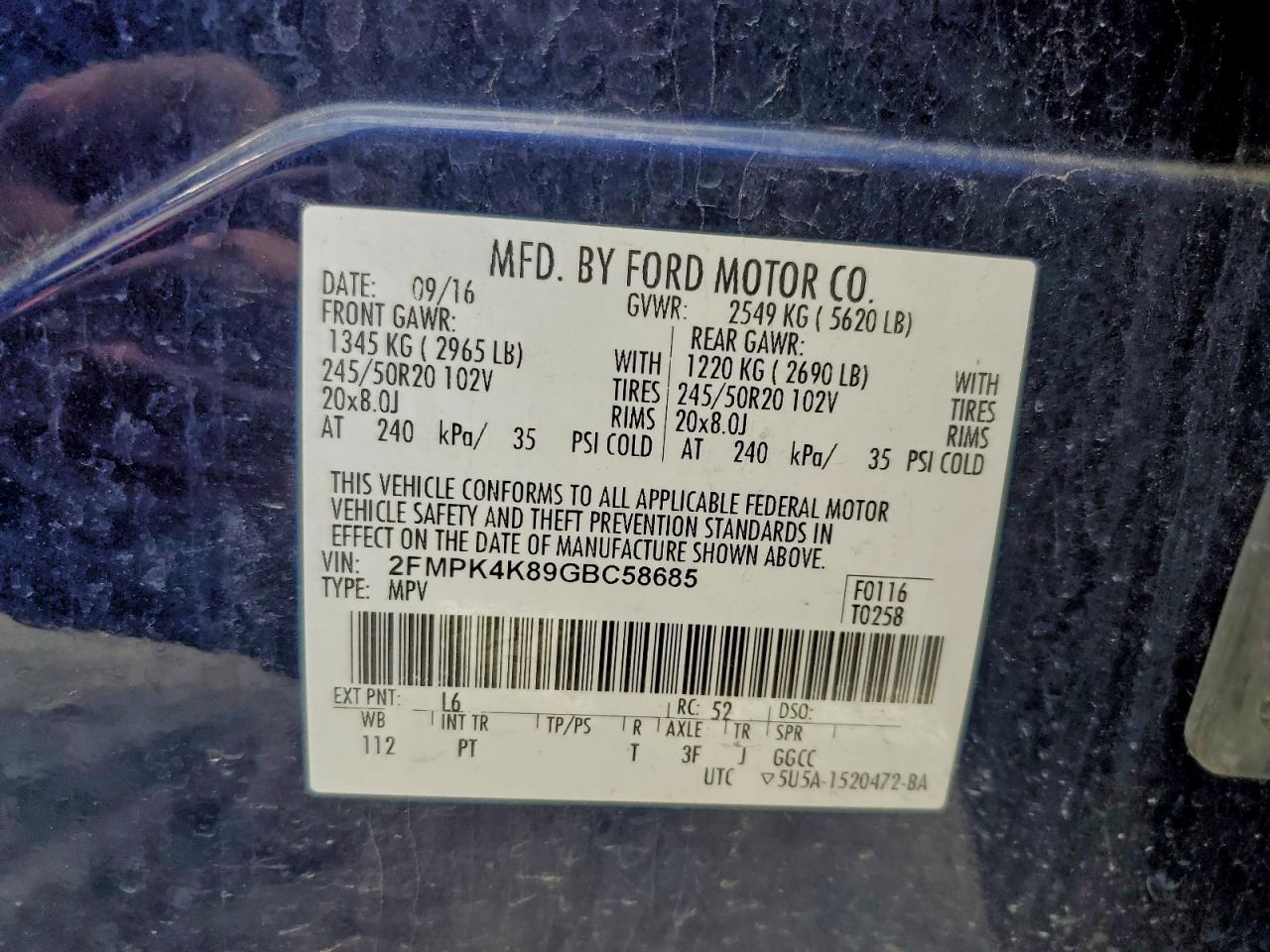 2016 FORD EDGE TITANIUM photo 13