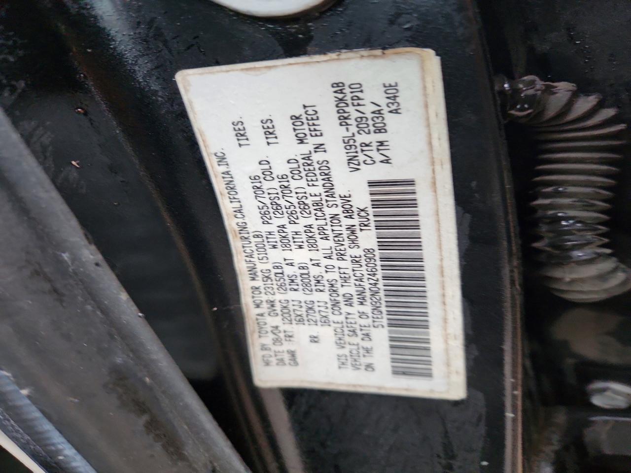 2004 TOYOTA TACOMA PRERUNNER V6 photo 25