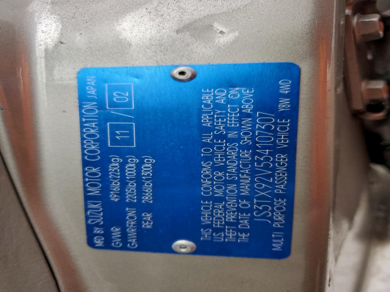 2003 SUZUKI XL7 PLUS photo 13