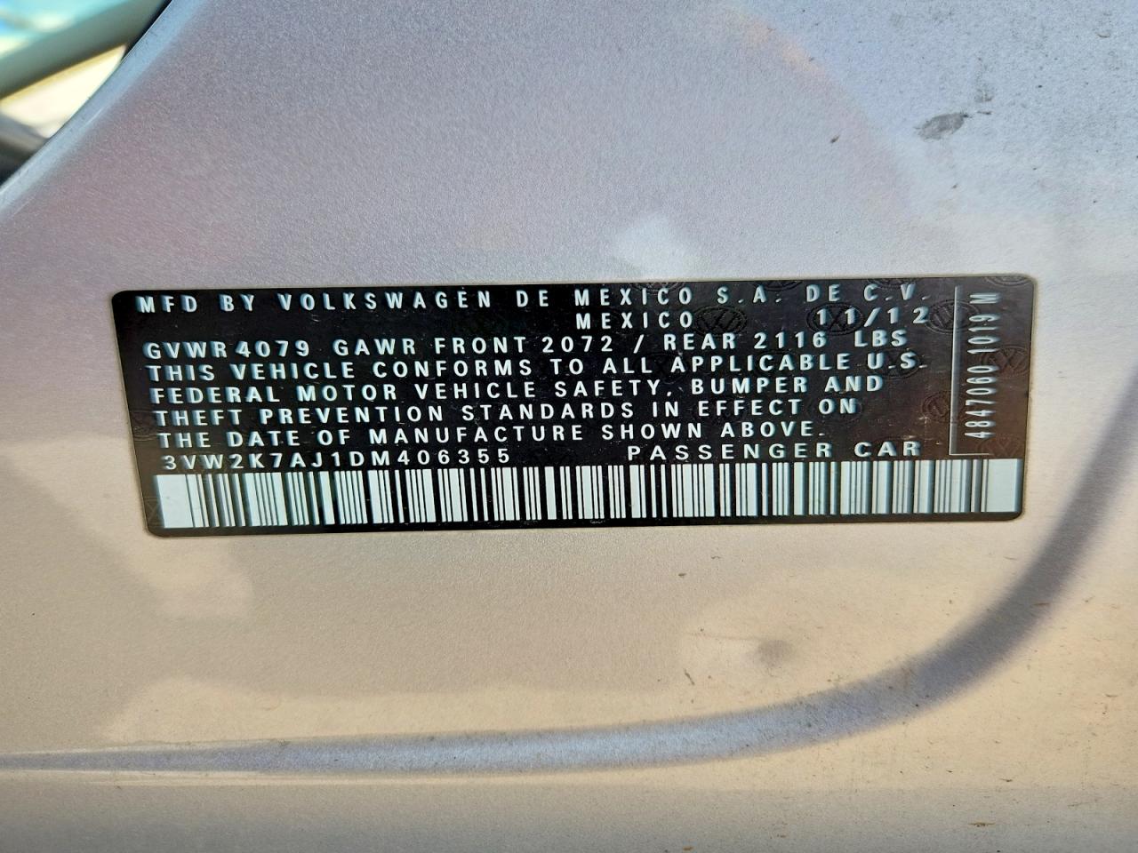 2013 VOLKSWAGEN JETTA BASE photo 12