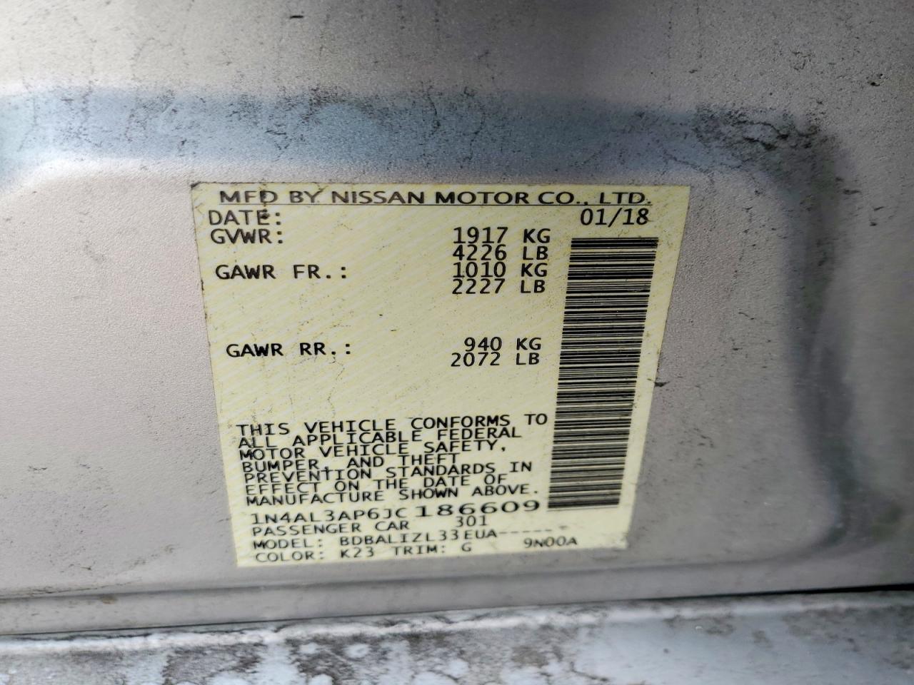 2018 NISSAN ALTIMA 2.5 photo 12