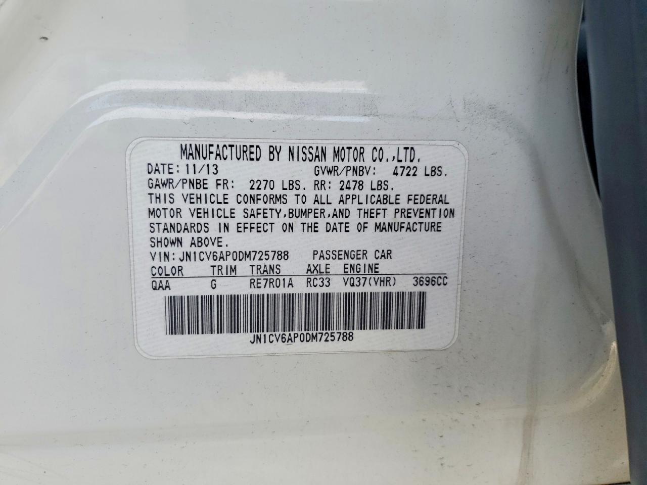 2013 INFINITI G37 BASE photo 13