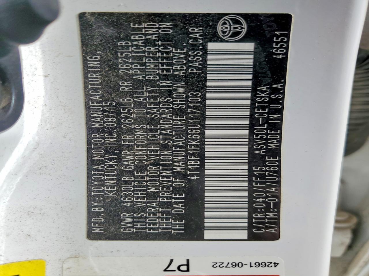 2016 TOYOTA CAMRY LE photo 13