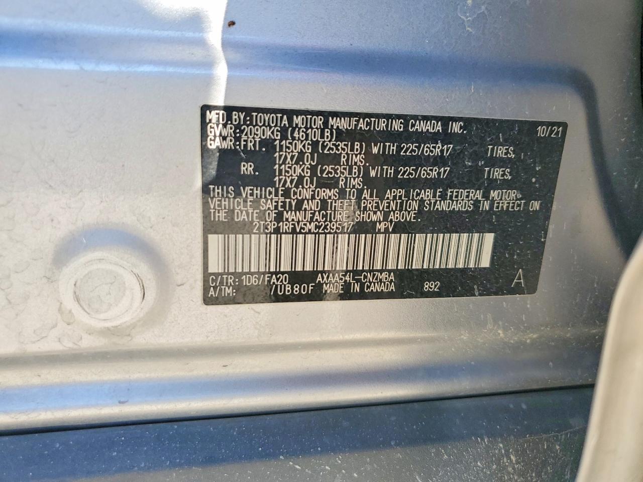 2021 TOYOTA RAV4 XLE photo 13