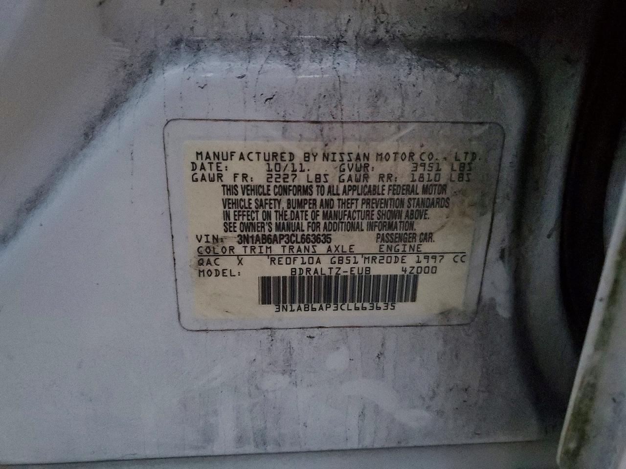 2012 NISSAN SENTRA 2.0 photo 12