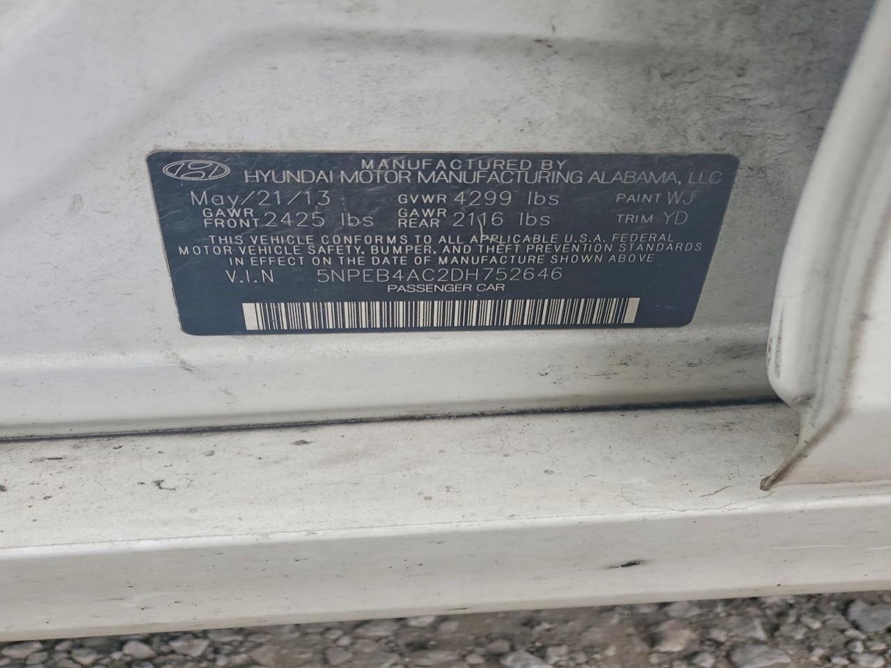 2013 HYUNDAI SONATA GLS photo 12