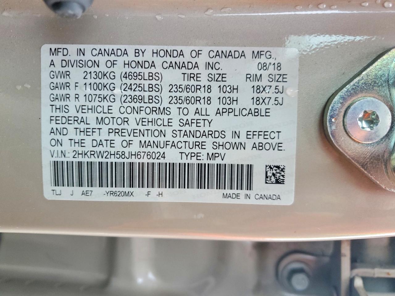 2018 HONDA CR-V EX photo 13