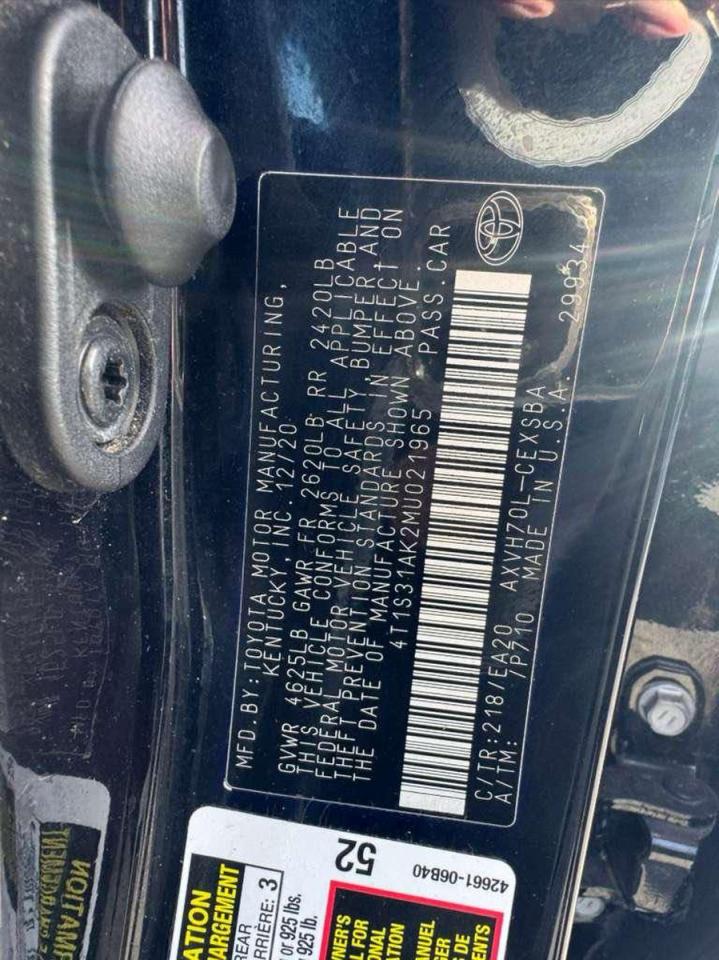 2021 TOYOTA CAMRY SE photo 10