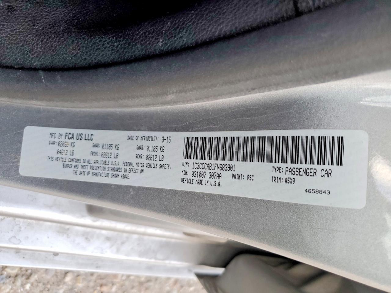 2015 CHRYSLER 200 LIMITED photo 12