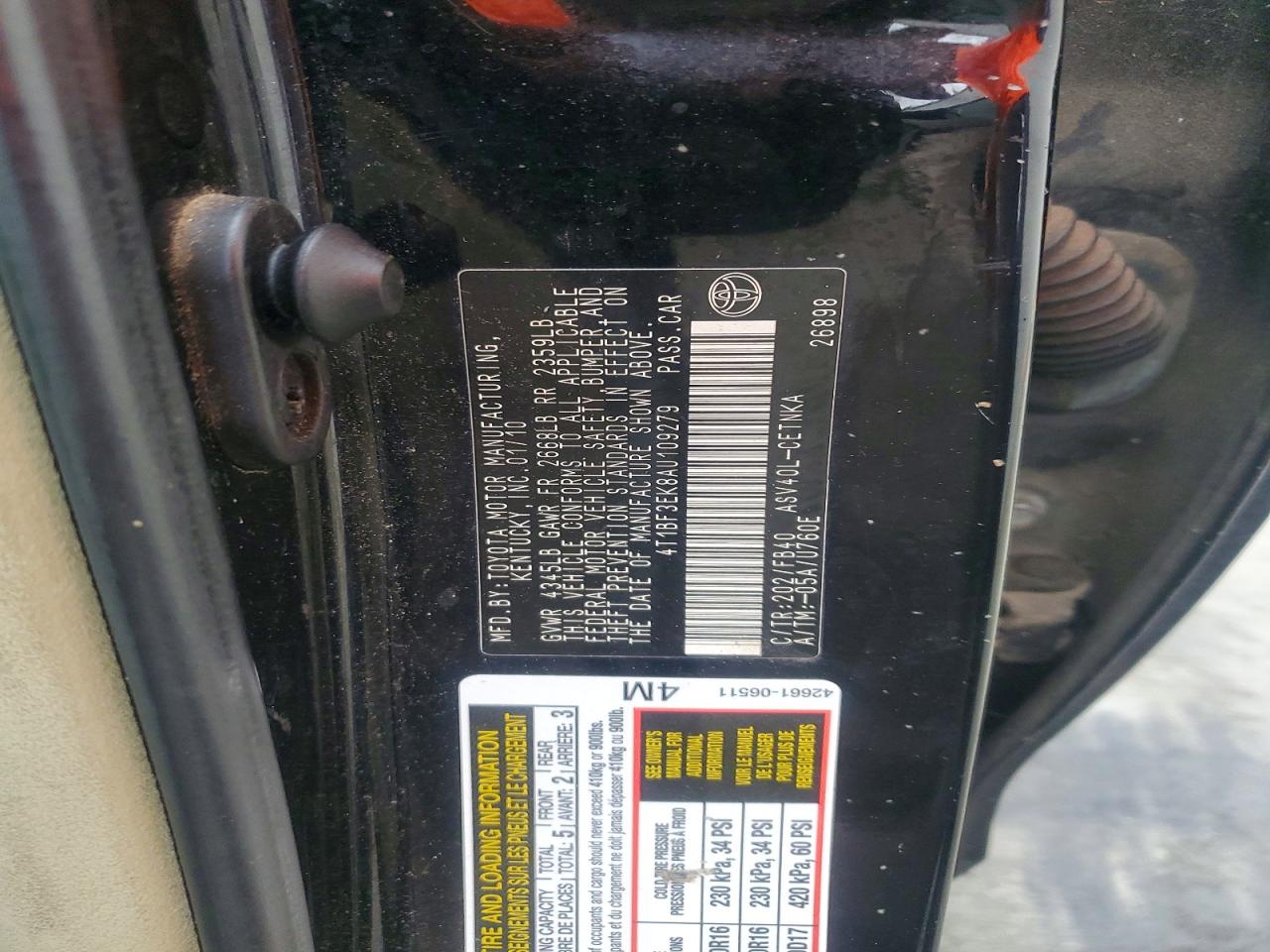 2010 TOYOTA CAMRY BASE photo 23