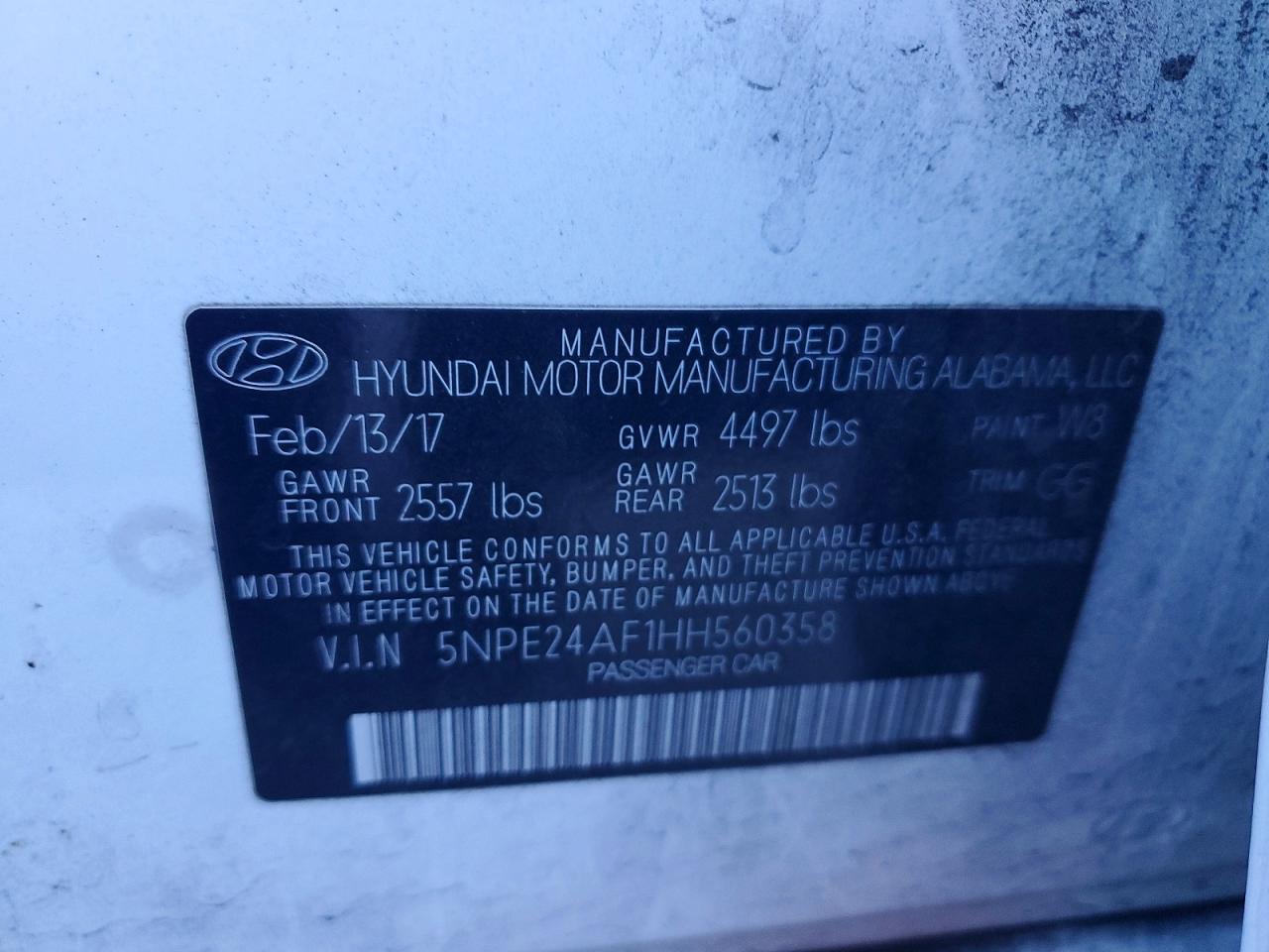 2017 HYUNDAI SONATA SE photo 12