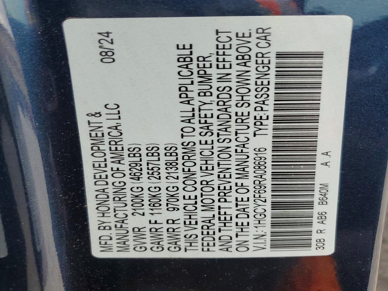 2024 HONDA ACCORD HYBRID EXL photo 23