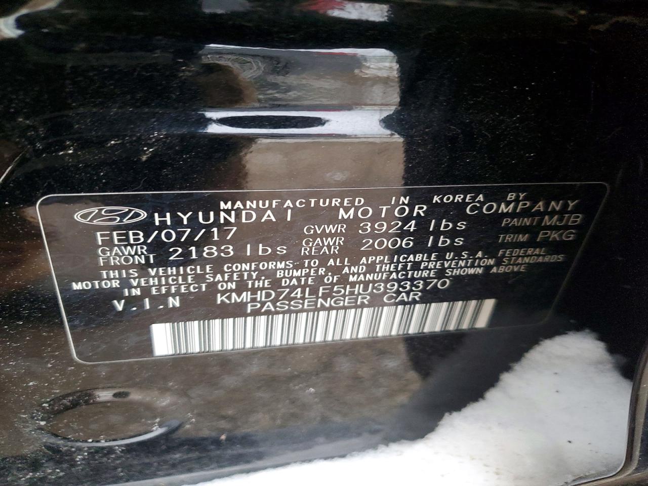 2017 HYUNDAI ELANTRA SE photo 12