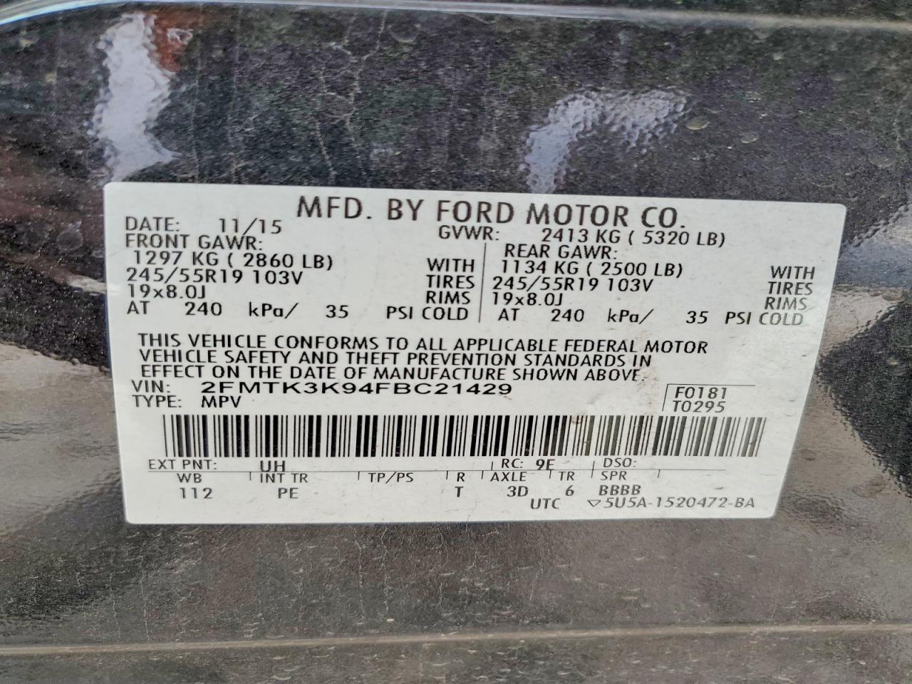 2015 FORD EDGE TITANIUM photo 13