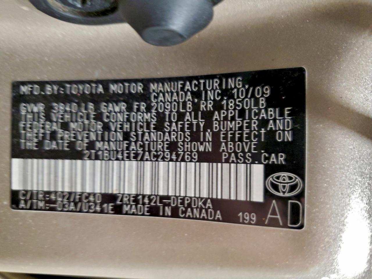 2010 TOYOTA COROLLA BASE photo 13