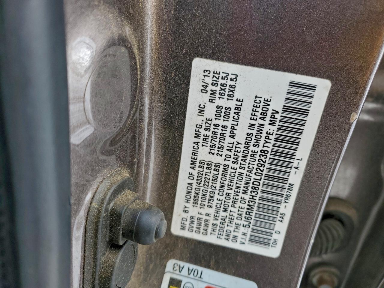 2013 HONDA CR-V LX photo 13