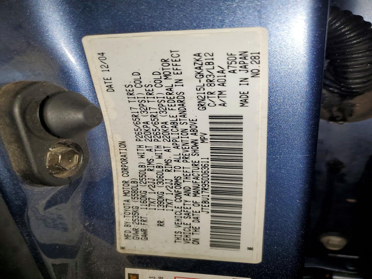 2005 TOYOTA 4RUNNER LIMITED photo 13