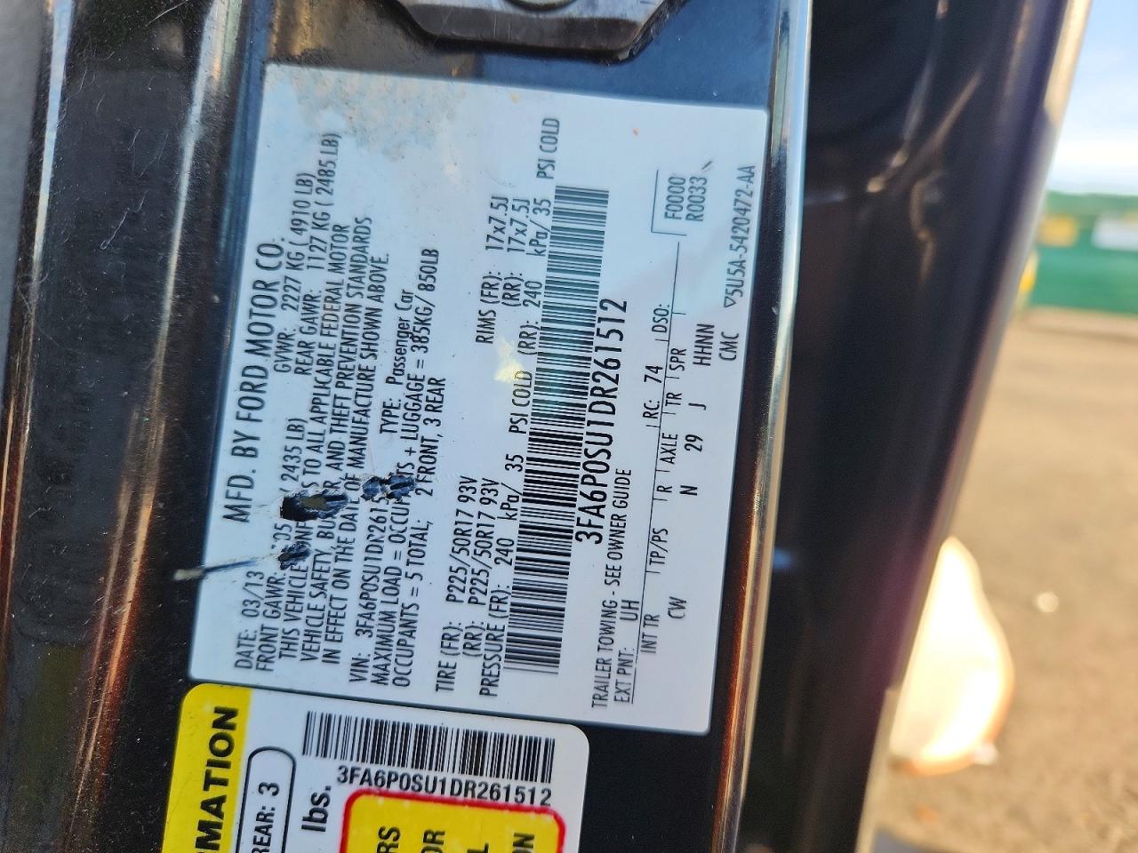 2013 FORD FUSION TITANIUM PHEV photo 12
