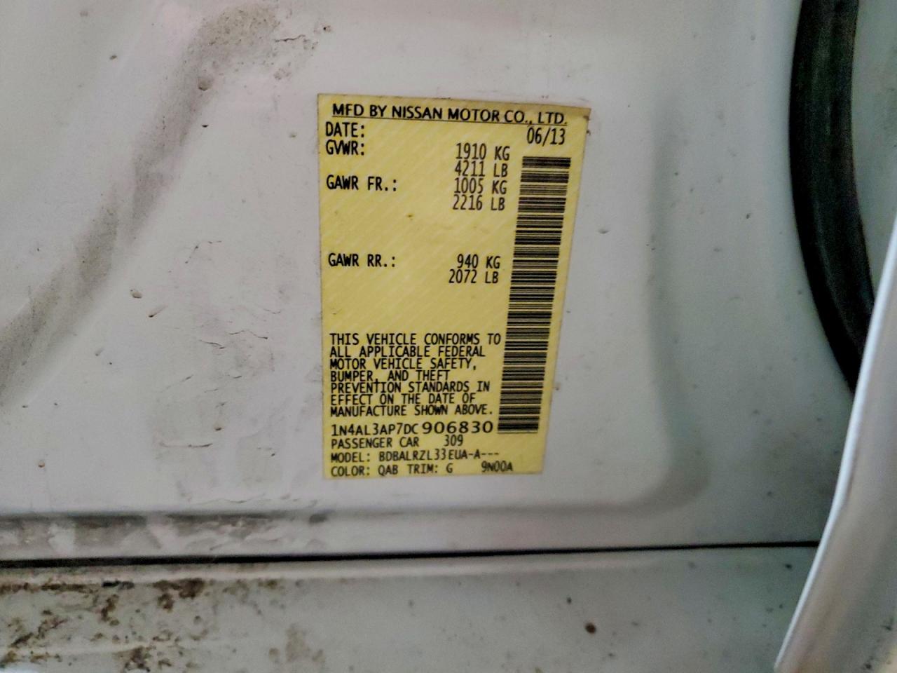 2013 NISSAN ALTIMA 2.5 photo 12