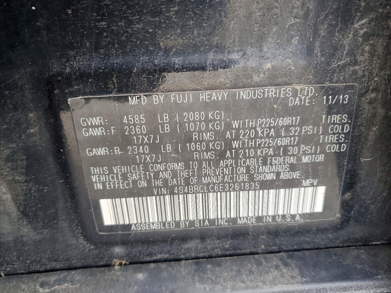 2014 SUBARU OUTBACK 2.5I LIMITED photo 13