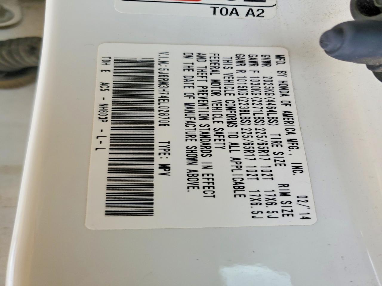 2014 HONDA CR-V EXL photo 12