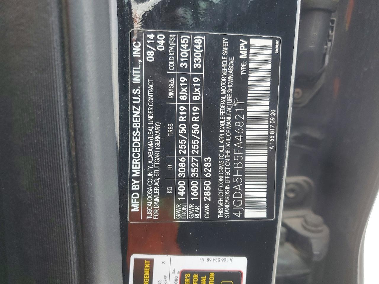 2015 MERCEDES-BENZ ML 350 4MATIC photo 13