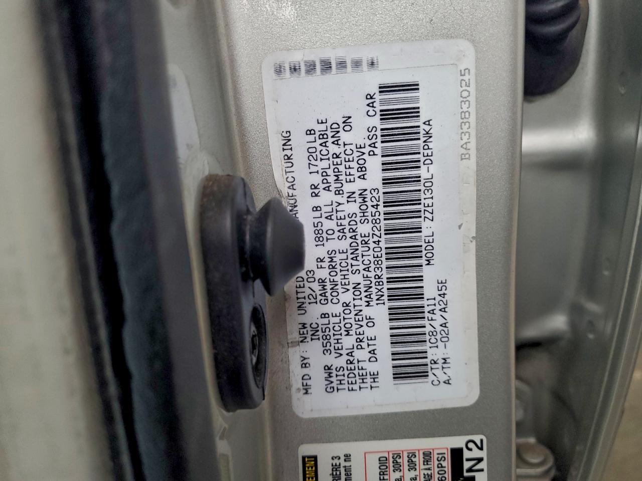 2004 TOYOTA COROLLA CE photo 12